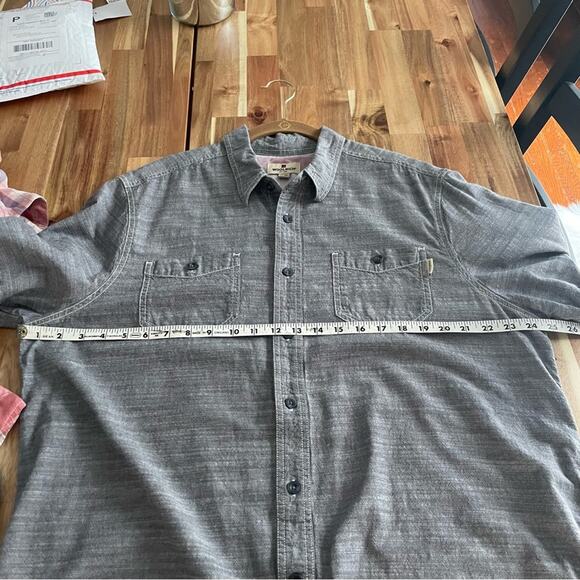 Grey Short Sleeve Button Up Shirt Size XL by Woolrich - Picture 6 of 6